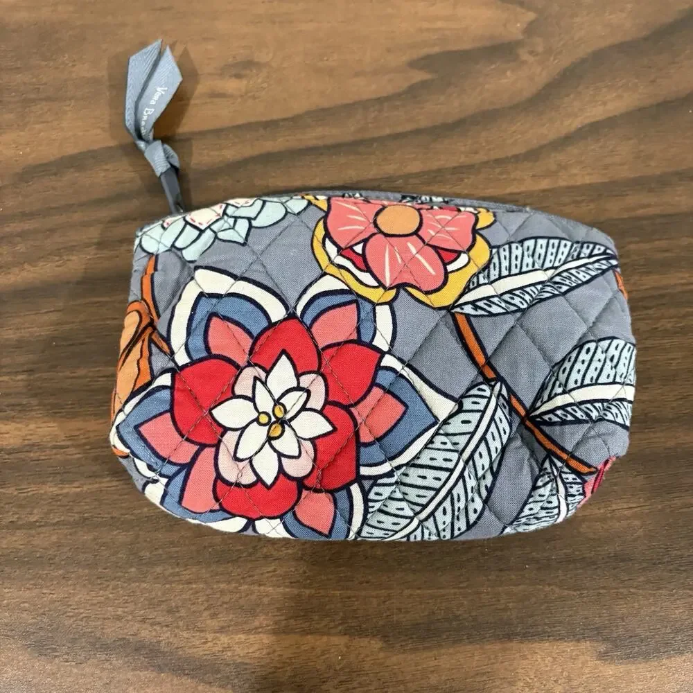 Vera Bradley Small Cosmetic Coin Purse Makeup‎ Bag Tropical Evening Pattern
